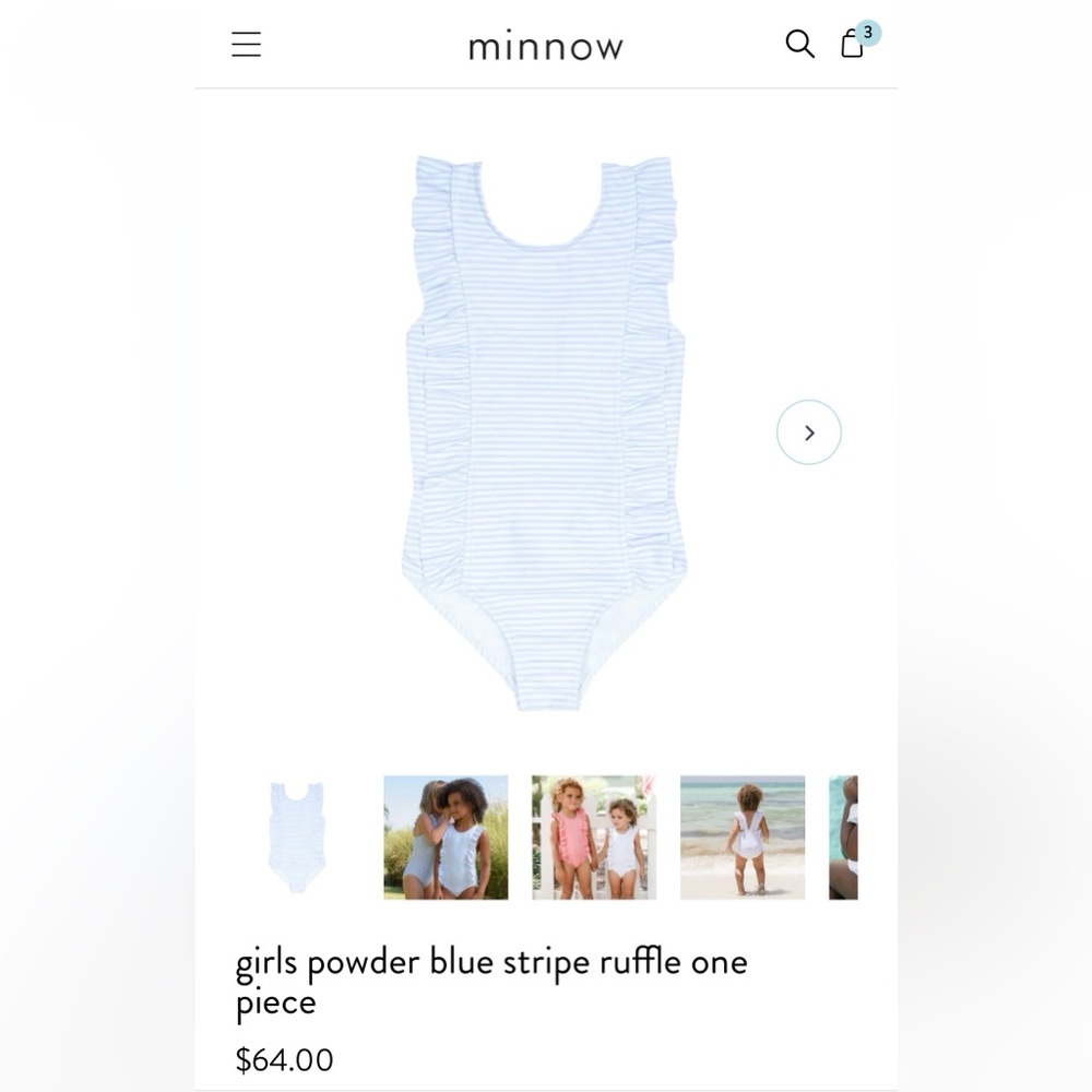 Girls Powder Blue Stripe Ruffle One-Piece